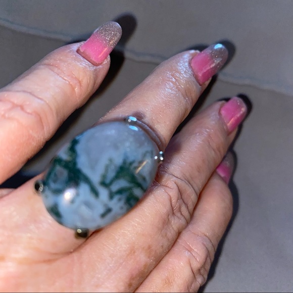 ART DECO AGATE RING - Picture 5 of 6